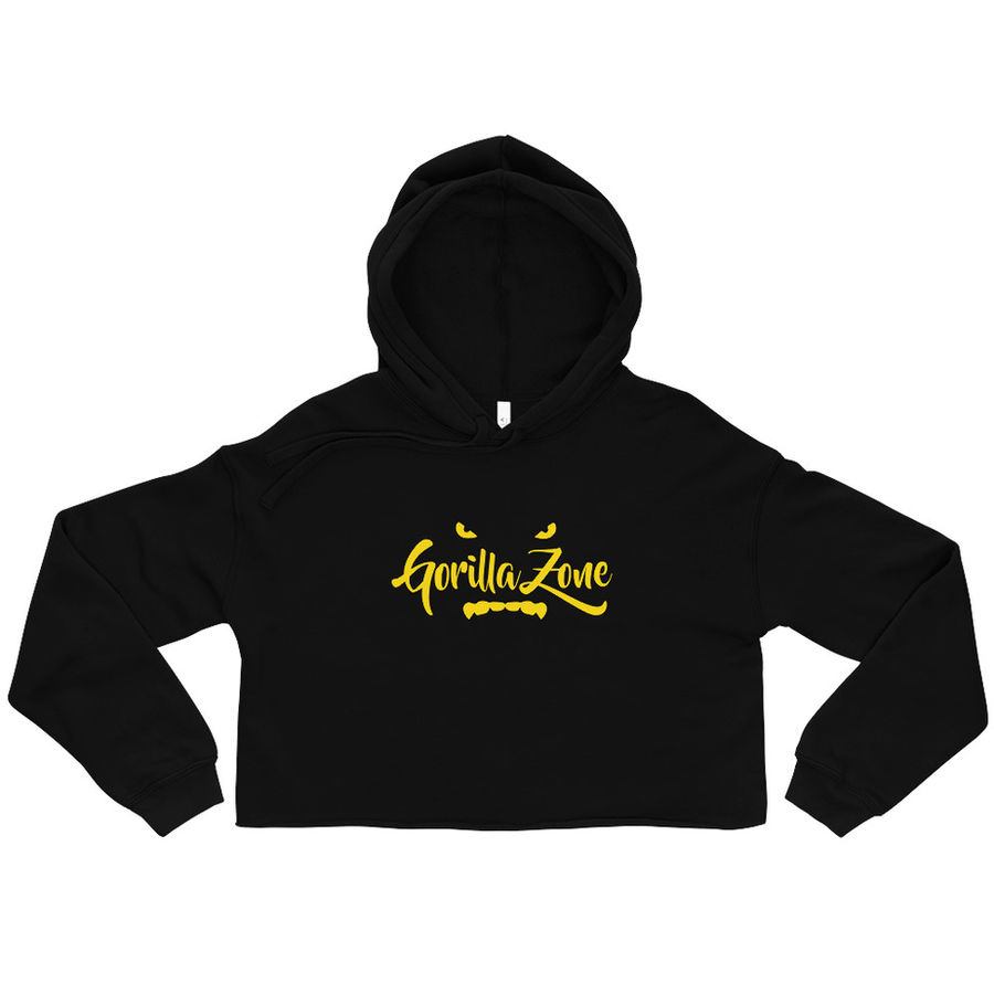 Gorilla Zone Black & Yellow Crop Hoodie